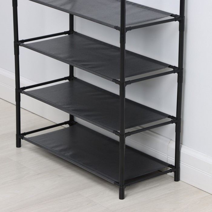 Вешалка - стойка напольная для одежды LaDо́m, полки для обуви, 4 яруса, 60&times;26&times;155 см, цвет чёрный
