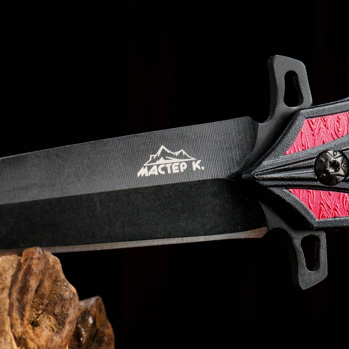 Нож складной Нож складной "Пламя" черный, красная полоса, 21,5см, клинок 9,5см