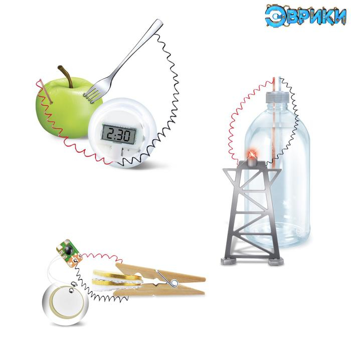 Набор для опытов 3 в 1 &laquo;Природное электричество&raquo;, электронный циферблат