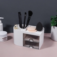 Органайзер для хранения, многоуровневый, 3 секции, 18 × 10 × 10 см, цвет белый/чёрный Органайзер для хранения, многоуровневый, 3 секции, 18 × 10 × 10 см, цвет белый/чёрный