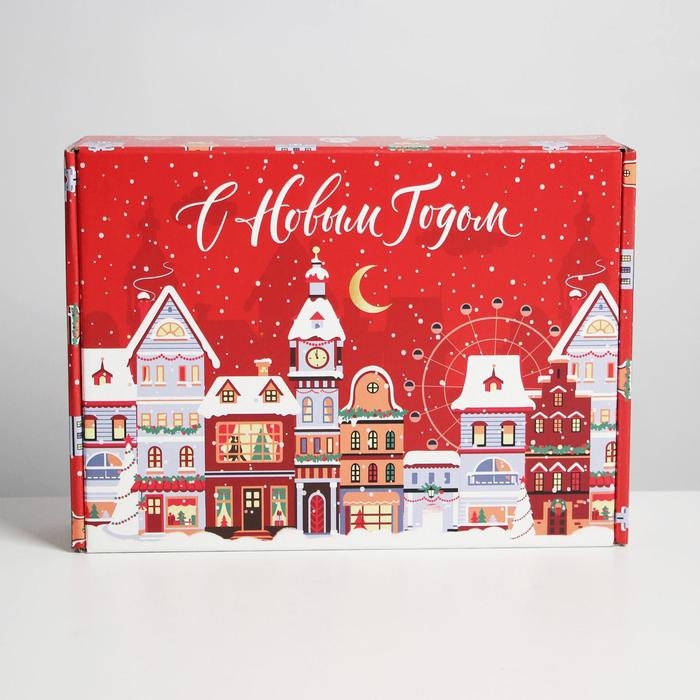 Коробка подарочная новогодняя складная &laquo;С Новым Годом&raquo;, 30,7 х 22 х 9,5 см, Новый год