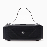 Фонарь аккумуляторный, 5Вт, 1200мАч, IPX5, Bluetooth, AUX, USB, радио, солнеч.бат, зеленый