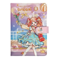 Записная книжка подарочная с хлястиком, А6+, 48 листов, линия, 12.5 х 19 х 2 см, "Аниме"