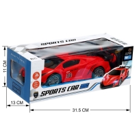 Машина радиоуправляемая &laquo;Спорткар&raquo;, свет, эффект дыма, работает от аккумулятора, цвет красный