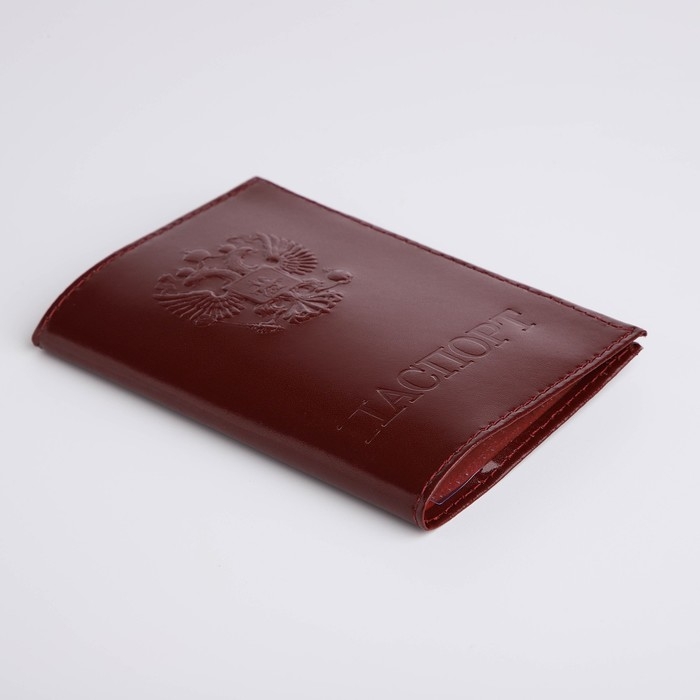 Обложка для паспорта, цвет бордовый Обложка для паспорта, цвет бордовый