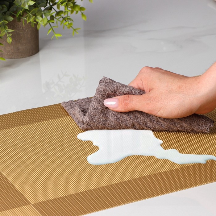 Салфетки сервировочные на стол Доляна «Шахматы», 45×30 см, 4 шт, цвет карамельный Салфетки сервировочные на стол Доляна «Шахматы», 45×30 см, 4 шт, цвет карамельный