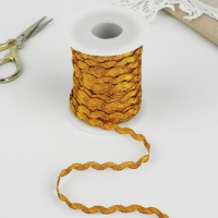 Тесьма отделочная &laquo;Вьюнчик&raquo;, 5 мм, 27 &plusmn; 1 м, цвет золотой