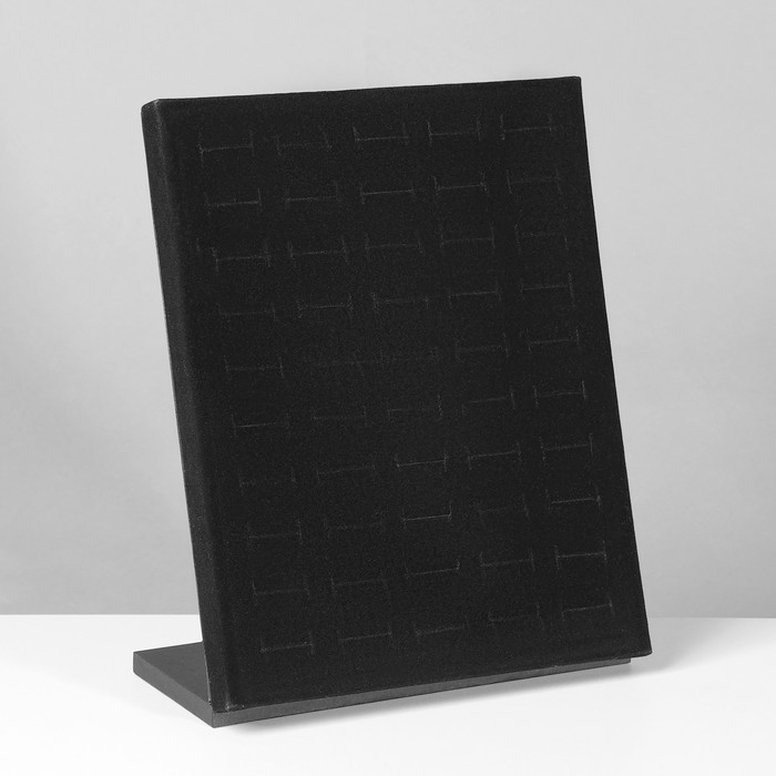 Подставка под кольца 50 мест, флок, цвет чёрный 20×9,7×24 см Подставка под кольца 50 мест, флок, цвет чёрный 20×9,7×24 см