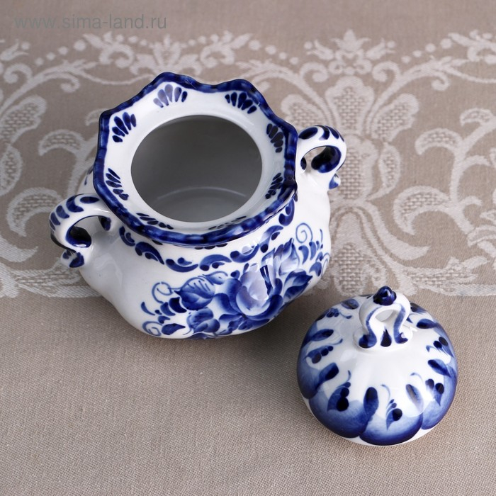 Сахарница &laquo;Анимон&raquo;, 7&times;7&times;14 см, гжель