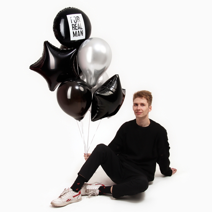 Набор воздушных шаров «For real man», латекс, фольга, 7 шт. Набор воздушных шаров «For real man», латекс, фольга, 7 шт.
