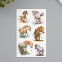 Татуировка на тело фосфорные с блёстками "Лошадки" 7,5х12 см Татуировка на тело фосфорные с блёстками "Лошадки" 7,5х12 см