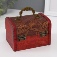 Шкатулка дерево сундучок "Цветущий бамбук" 8,5х11,8х8,5 см