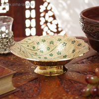 Блюдо "Листочек" латунь (цветная эмаль) 16,5х16,5х5 см Блюдо "Листочек" латунь (цветная эмаль) 16,5х16,5х5 см