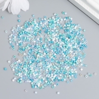 Бисер стекло 12/0 "Перламутр. Голубое ассорти" 10 гр Бисер стекло 12/0 "Перламутр. Голубое ассорти" 10 гр