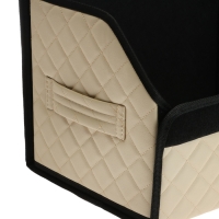 Органайзер кофр в багажник автомобиля Cartage саквояж, экокожа стеганая, 70 см, бежевый Органайзер кофр в багажник автомобиля Cartage саквояж, экокожа стеганая, 70 см, бежевый