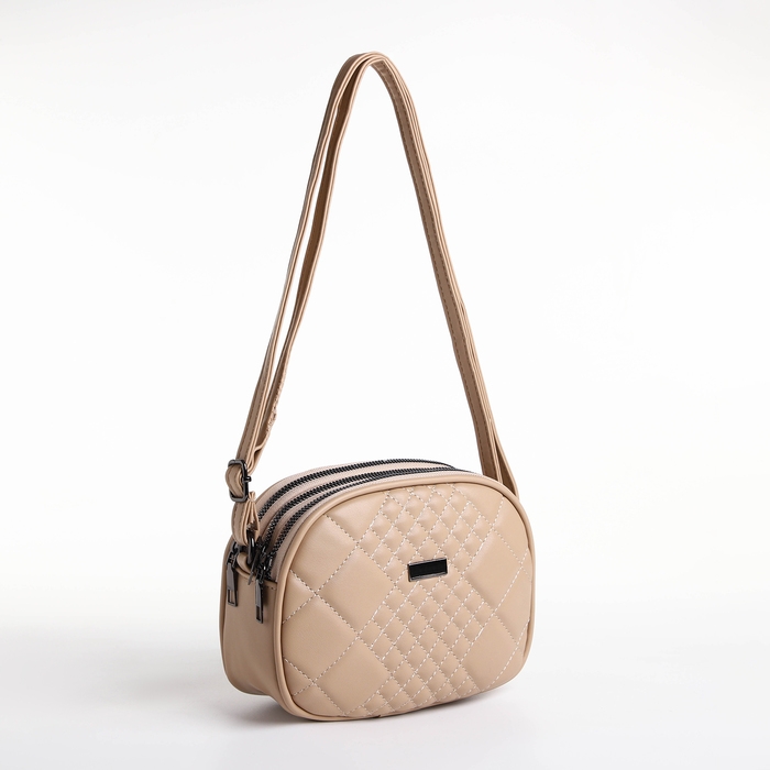 Сумка женская кросс-боди на молнии, цвет бежевый Сумка женская кросс-боди на молнии, цвет бежевый