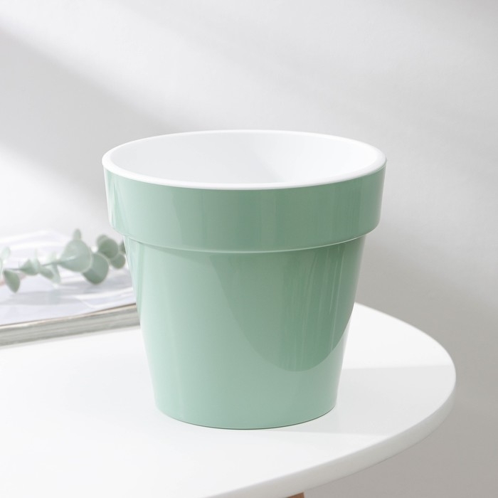 Кашпо для цветов со вставкой &laquo;Порто&raquo;, 1 л, цвет нефрит