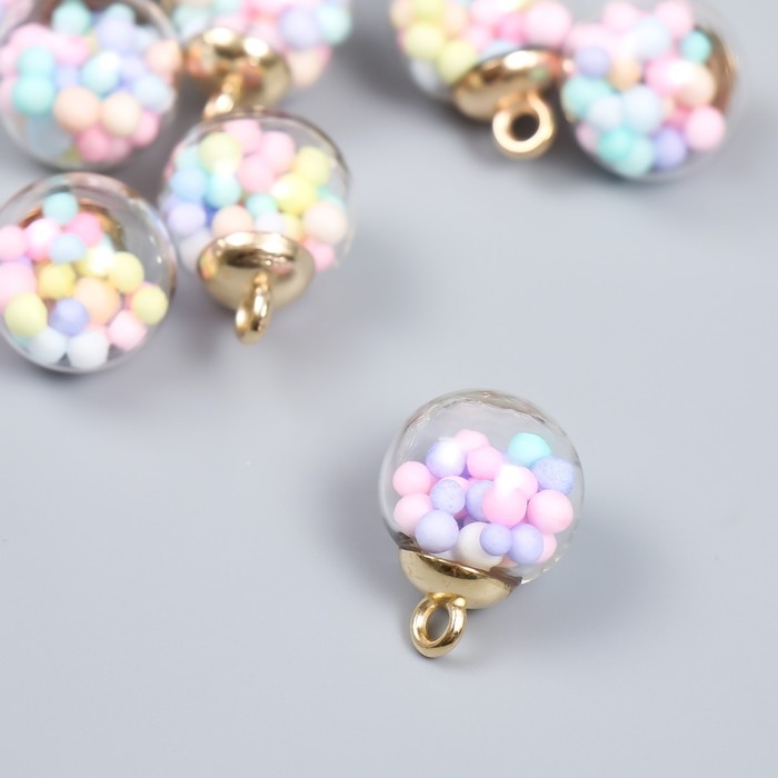 Подвеска для творчества пластик Подвеска для творчества пластик "Шар - шарики" набор 10 шт 2,1х1,6х1,6 см