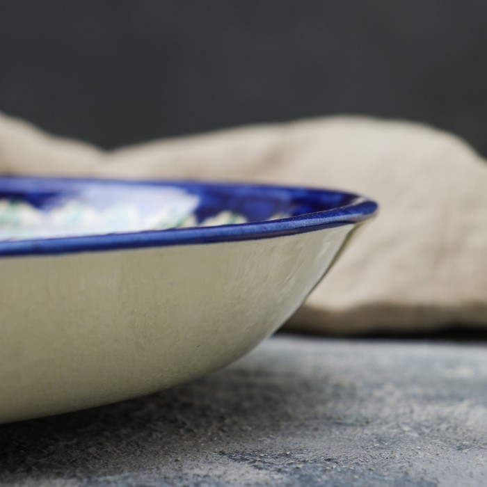 Ляган Риштанская Керамика Ляган Риштанская Керамика "Узоры", 36 см, синий