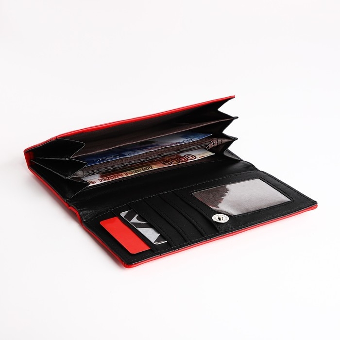 Кошелёк женский на магните, цвет красный Кошелёк женский на магните, цвет красный