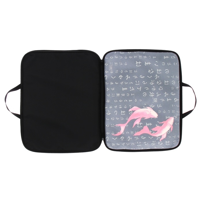 Папка для чертежей и рисунков А3, 470 х 350 х 20 мм, с ручками, текстильная, Calligrata Папка для чертежей и рисунков А3, 470 х 350 х 20 мм, с ручками, текстильная, Calligrata "Рыбки"