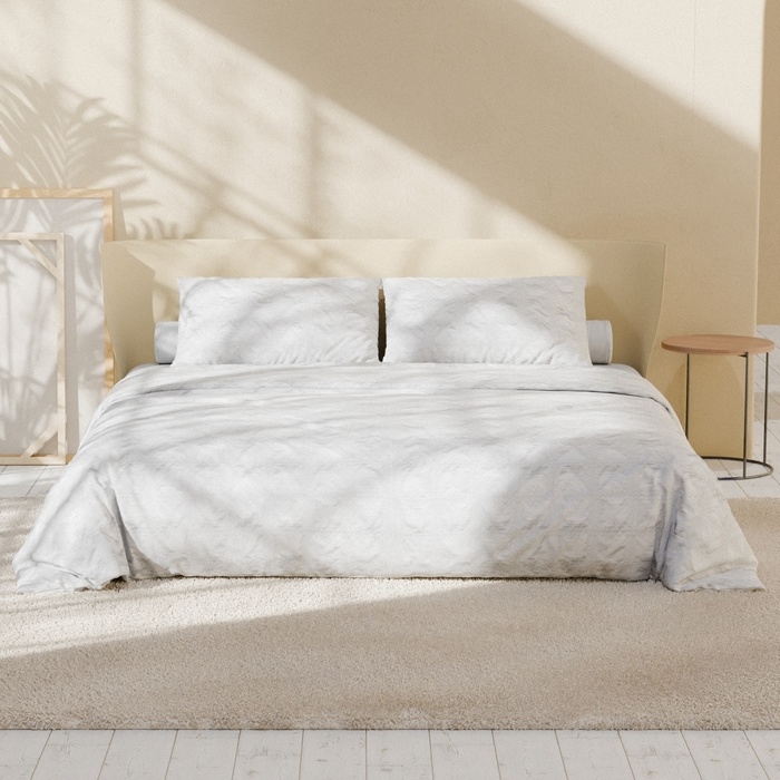 Постельное бельё LoveLife 1,5сп Texture: white, 143х215см,150х240см,50х70см-2шт, микрофибра, 110 г/м2