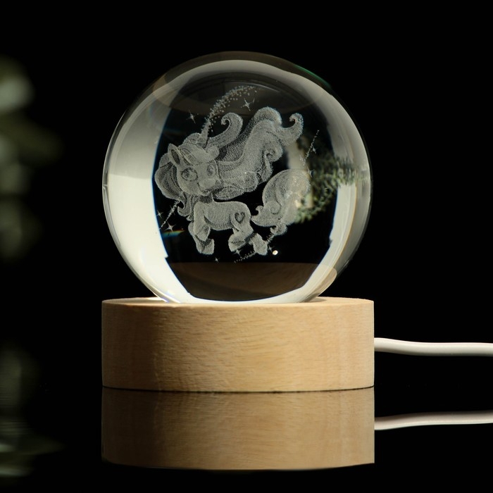 Светильник новогодний &laquo;Новый год: Единорог&raquo;, диам. 6 см