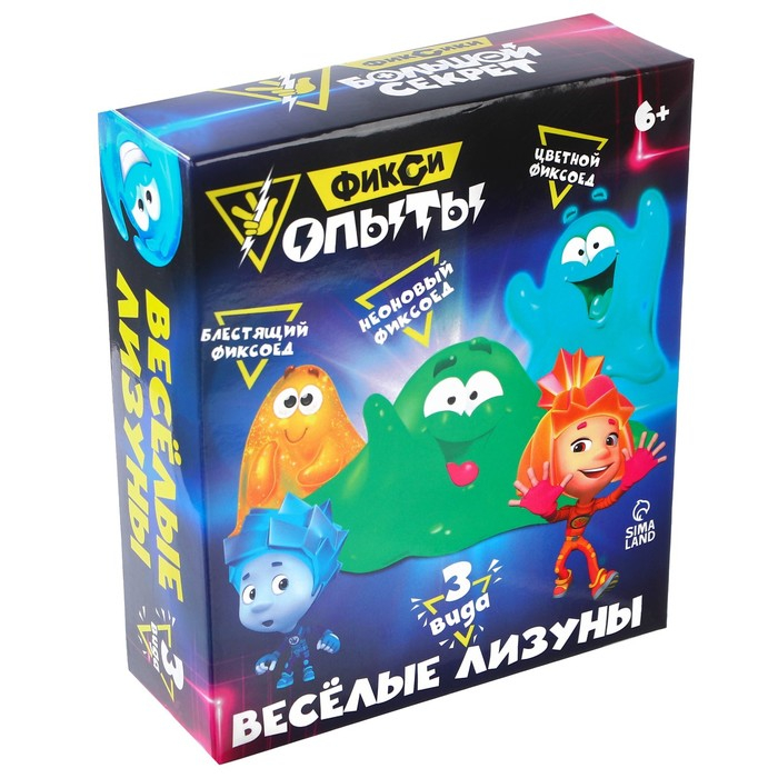 Набор для опытов Фиксики «Цветные лизуны», неоновый, блестящий, зелёный Набор для опытов Фиксики «Цветные лизуны», неоновый, блестящий, зелёный