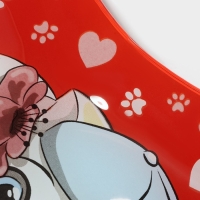 Блюдо стеклянное сервировочное Доляна &laquo;Сердце. Котики&raquo;, 25&times;21&times;2,3 см, цвет красный