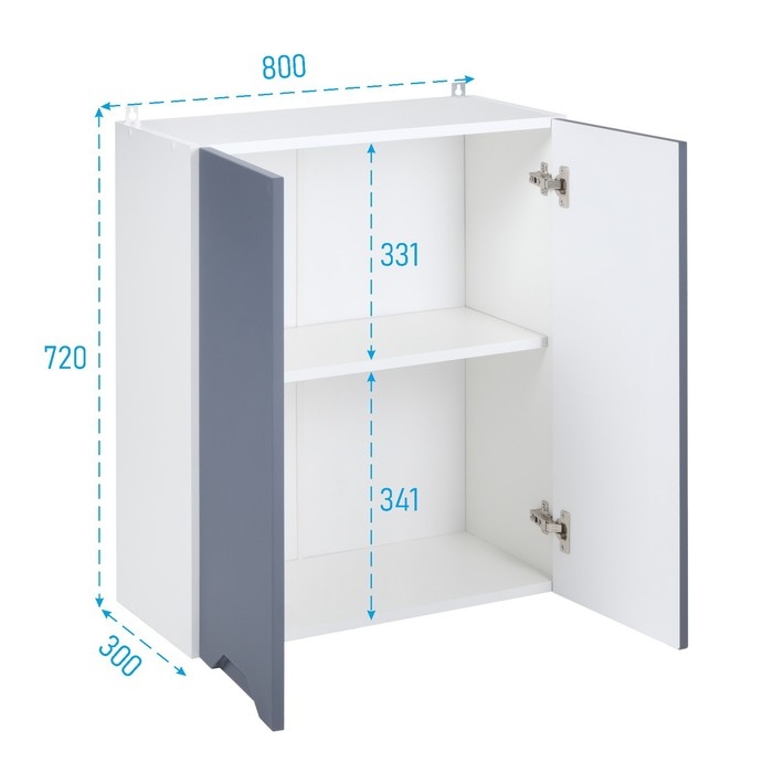Шкаф навесной 600 Хельга, 600х300х720, Белый/Маренго софт МДФ