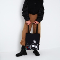 Шопер &laquo;Корея&raquo;, 35х0.5х40 см, отдел без молнии, без подклада, чёрный