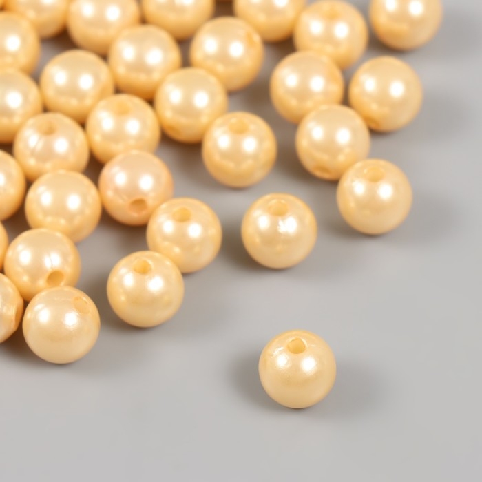 Набор бусин "Жемчуг" d 10 мм, 250 гр, бежевый