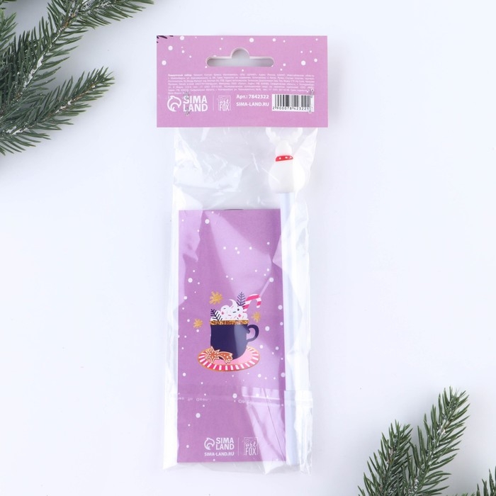 Подарочный набор новогодний, блокнот и фигурная ручка &laquo;Теплых моментов&raquo;