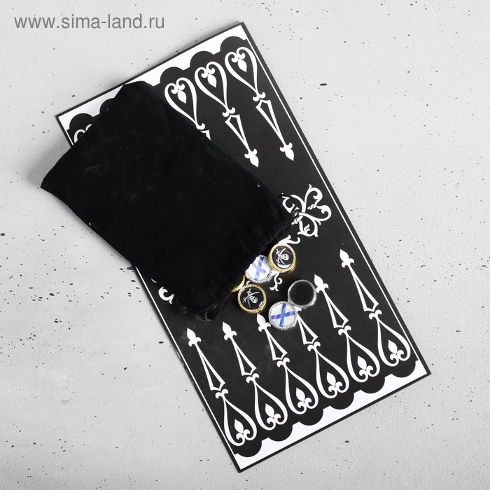 Нарды в мешочке с полем &laquo;Корабль&raquo;, 13 х 20 см