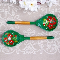 Ложка «Зеленушка», столовая, 19×6 см, хохлома, микс Ложка «Зеленушка», столовая, 19×6 см, хохлома, микс