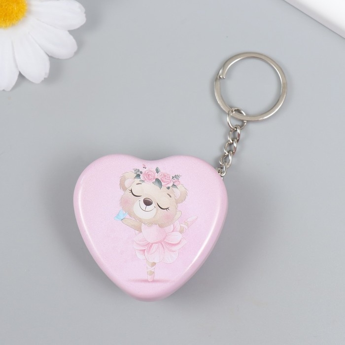 Шкатулка на кольце металл Шкатулка на кольце металл "Сердце - зоопарк" МИКС 2,1х5х4,6 см