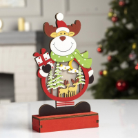 Светодиодная фигура &laquo;Олень&raquo; 13 &times; 24 &times; 5 см, дерево, батарейки ААх2 (не в комплекте), свечение тёплое белое