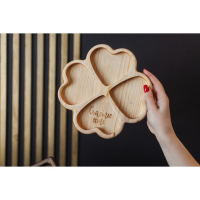 Менажница авторская Adelica «Сердце», 22×22×2,5 см, цельный массив кедра, цвет молочный Менажница авторская Adelica «Сердце», 22×22×2,5 см, цельный массив кедра, цвет молочный