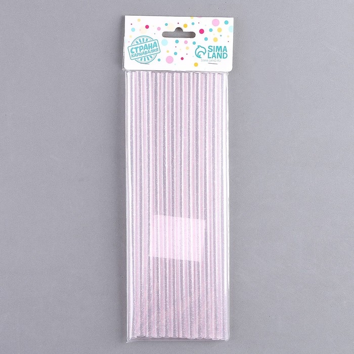 Трубочки для коктейля «Блёстки», в наборе 12 шт., цвет розовый Трубочки для коктейля «Блёстки», в наборе 12 шт., цвет розовый