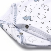 Боди детское с коротким рукавом, цвет белый/слоны, рост 80