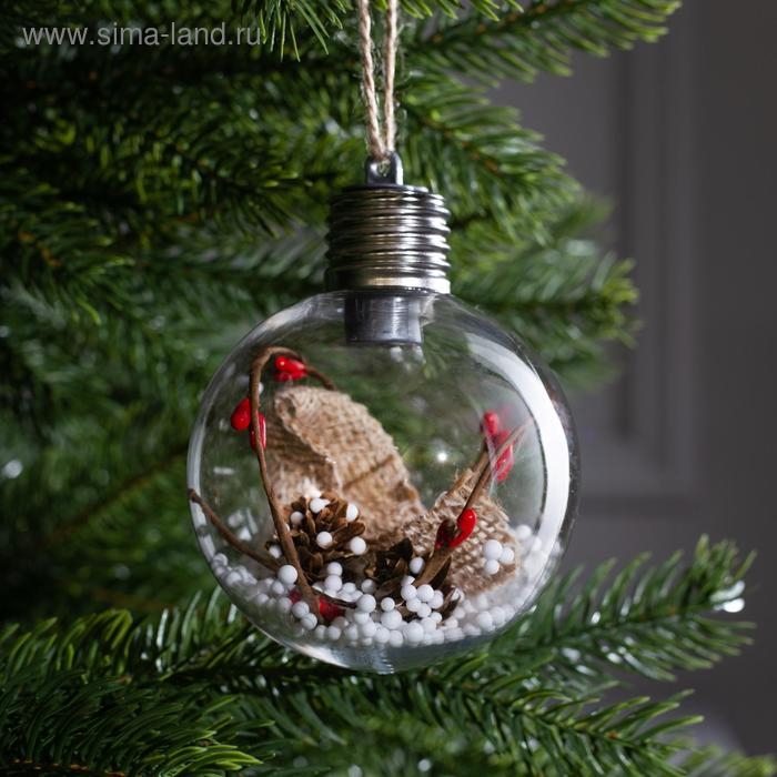 Ёлочный шар «Новый год», батарейки, 1 LED, свечение тёплое белое Ёлочный шар «Новый год», батарейки, 1 LED, свечение тёплое белое