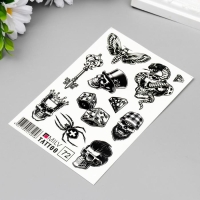 Татуировка на тело "Черепа" 10х15 см Татуировка на тело "Черепа" 10х15 см