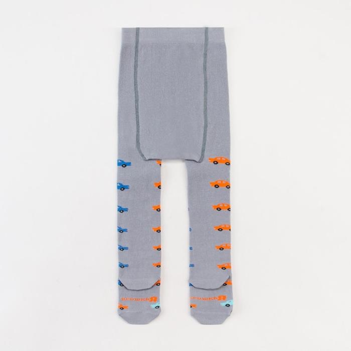 Колготки Крошка Я &laquo;Машинки&raquo;, цвет серый, рост 68-74 см