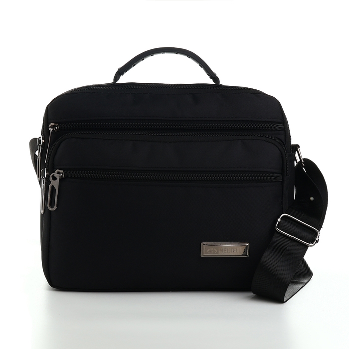 Сумка деловая на молнии, 3 наружных кармана, цвет чёрный Сумка деловая на молнии, 3 наружных кармана, цвет чёрный