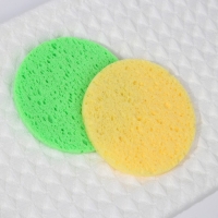 Спонжи для умывания, круглые, 2 шт, цвет МИКС Спонжи для умывания, круглые, 2 шт, цвет МИКС
