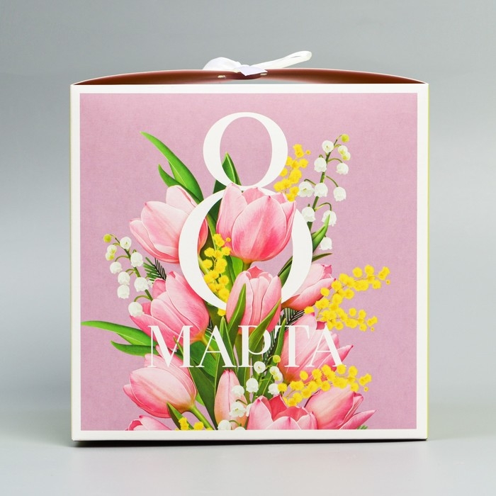 Коробка подарочная складная, упаковка, &laquo;8 марта&raquo;, 18 х 18 х 18 см