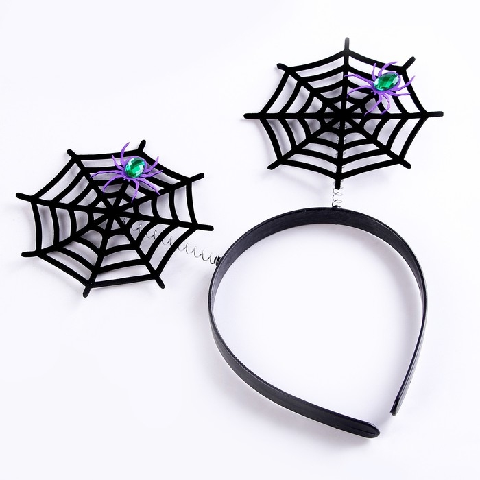Карнавальный ободок &laquo;Паутина&raquo; на пружинках, МИКС