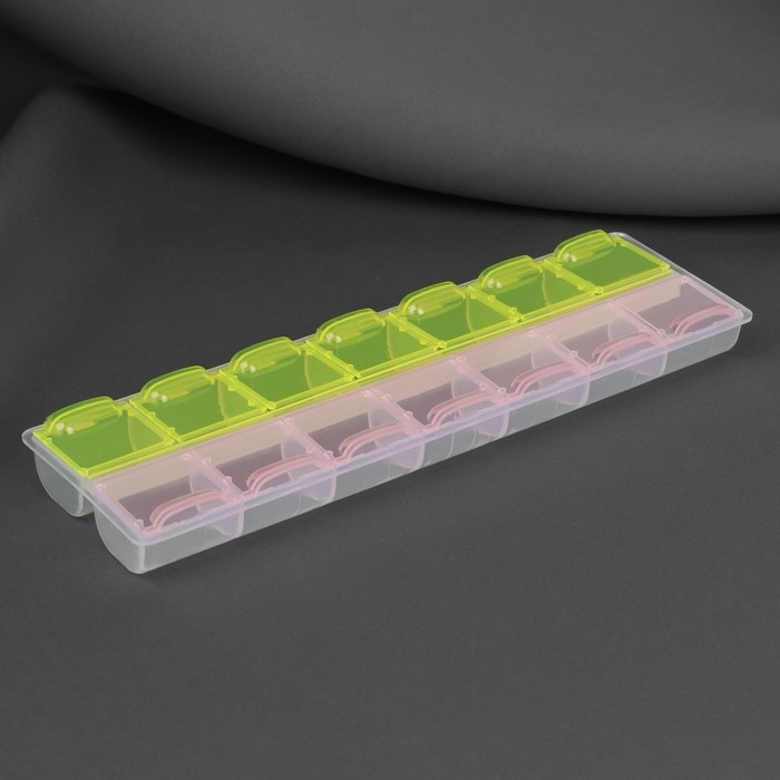 Органайзер для рукоделия, 14 отделений, 21,5 × 6,5 × 2,3 см, цвет МИКС Органайзер для рукоделия, 14 отделений, 21,5 × 6,5 × 2,3 см, цвет МИКС