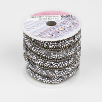 Стразы и бусины термоклеевые, ширина - 10 мм, 4,5 &plusmn; 0,5 м, цвет серебряный