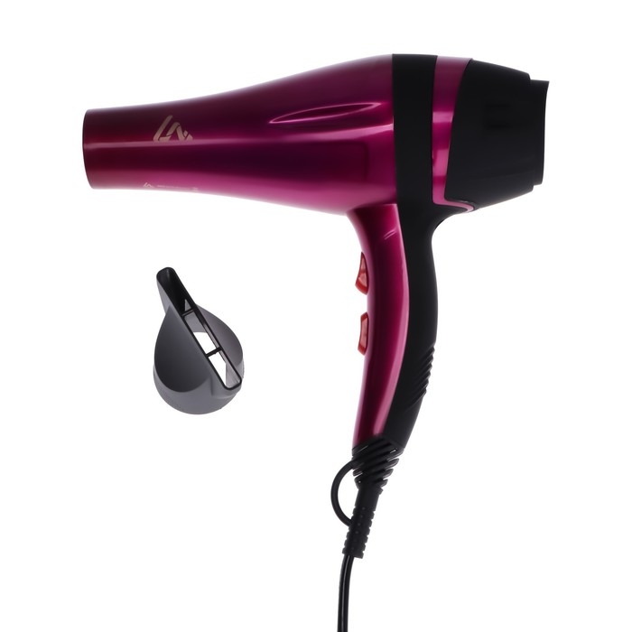 Фен Luazon LGE-003, 2800 Вт, 2 скорости, 3 температурных режима, розово-черный